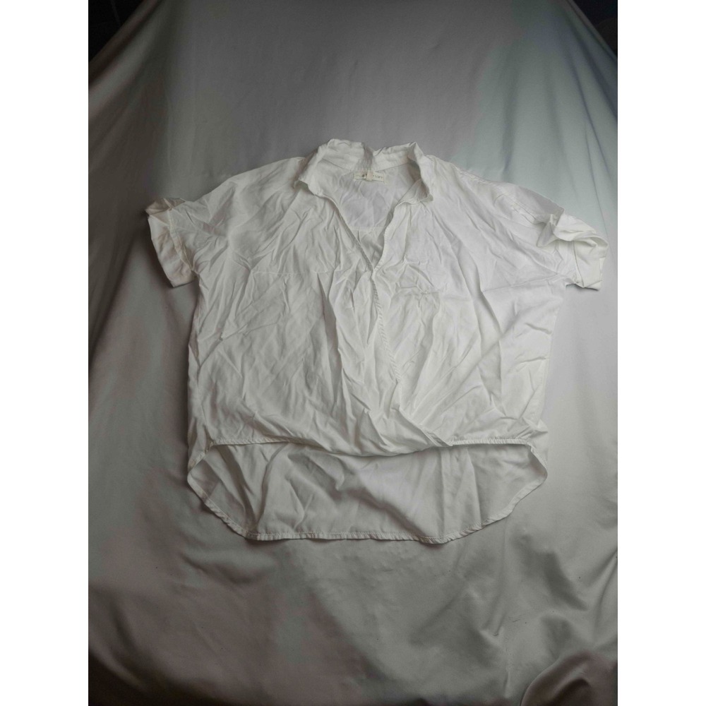 Lou & Grey for Loft Top Womens M White Minimalist Coastal Cowgirl Smart Casual